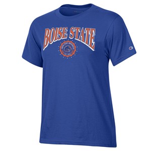 Boise State Women’s T-Shirt - Wordmark Over Rhinestones by Champion - main view