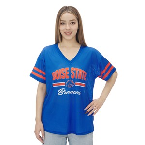 Boise State Women's Mesh V-Neck T-Shirt - Kickoff by ZooZatz - main view