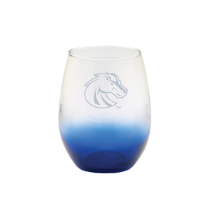 Image of Boise State Wine Glass Stemless Colored Bottom