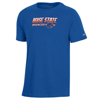 Image of BOISE STATE YOUTH TEE HD INK WORDMARK OVER BRONCOS -  royal