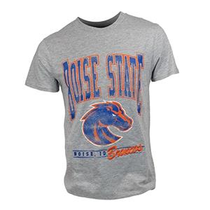 Boise State Tee Washed Large Print Over Logo Broncos