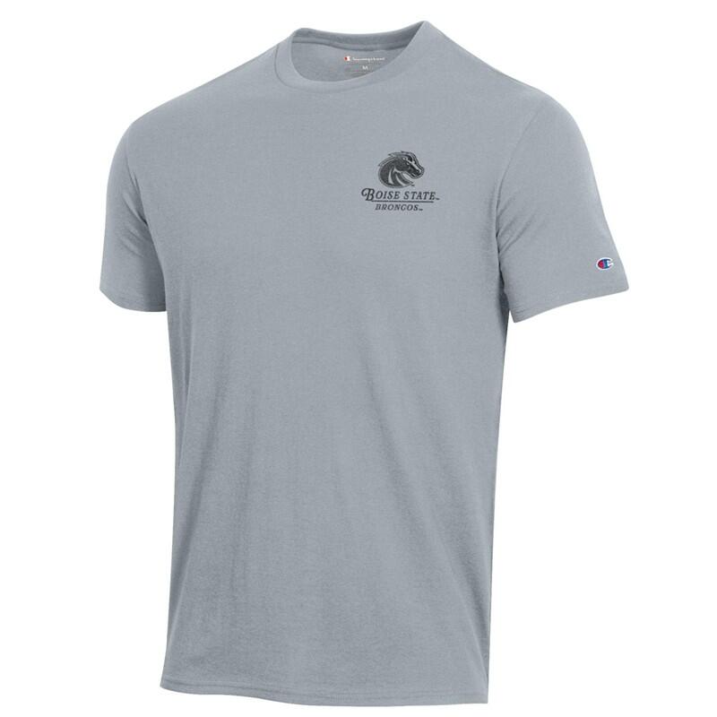 3- Boise State T-Shirt - Left Chest Athletic Logo, Big Back “Broncos” Graphic by Champion (SKU 13424213524) 3- Boise State T-Shirt - Left Chest Athletic Logo, Big Back “Broncos” Graphic by Champion - main view