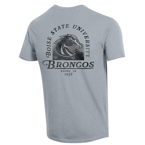 3- Boise State T-Shirt - Left Chest Athletic Logo, Big Back “Broncos” Graphic by Champion - 1 (SKU: 13424213524) 3- Boise State T-Shirt - Left Chest Athletic Logo, Big Back “Broncos” Graphic by Champion - 1