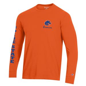 Image of BOISE STATE LS TEE BIG BACK DOWN SLEEVE LOGO FRONT -  1