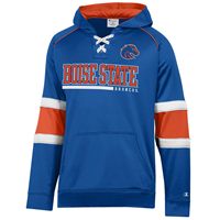 Image of BOISE STATE HOOD HOCKEY STYLE RAGLAN LACE UP WORDMARK -  royalorange