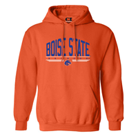 Boise State Hood Curved Wordmark Over Bronco In White Lines