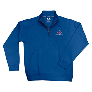 Boise State 1/4 Zip, Grandpa Logo over Broncos by CI Sport, Royal Blue