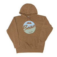 Image of BOISE IDAHO HOOD 2 TONE BLUE/GREEN CIRCLE BOISE -  hazelnut