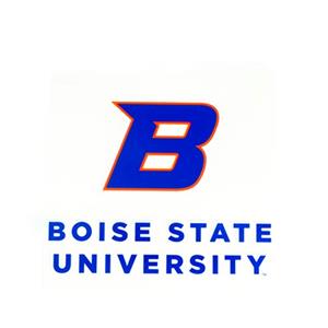 Boise State Cling Decal Standard B Wordmark Logo/White Outline