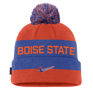 Image of BOISE STATE KNIT BEANIE REMOVEABLE POM NIKE -  1