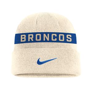 Image of BOISE STATE KNIT BEANIE CUFFED NATURAL NIKE -  1