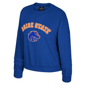 Image of BOISE STATE WOMEN CREW LOGO CENTER CHEST -  royal