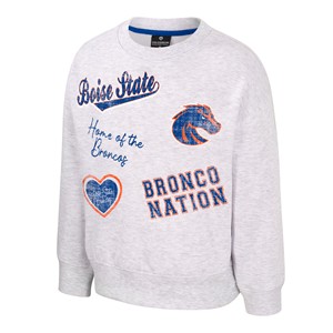 Boise State Toddler Crewneck - Multiple Graphics Ash by Colosseum - main view