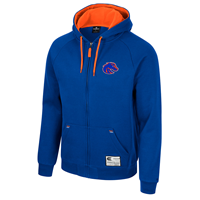 Boise State Full Zip Fleece Orange Inner Hood Left Chest