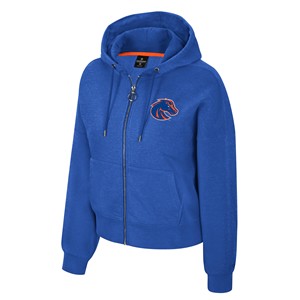 Boise State Women’s Full-Zip Hoodie - Left Chest Logo Royal Blue by Colosseum - main view