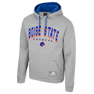 Image of BOISE STATE HOOD FLEECE ARCH EMBRD LOGO CONTRAST HOOD -  gray