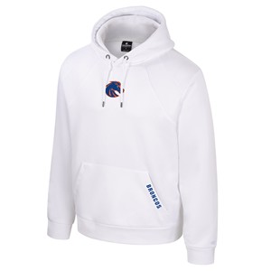 Boise State Hoodie - Small Logo Pocket Broncos White by Colosseum - main view