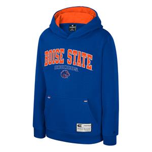 Image of BOISE STATE YOUTH HOOD LOGO UNDER BRONCOS -  royal