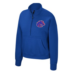 Boise State Women’s 1/2-Zip Pullover - Back Wordmark Royal Blue by Colosseum - main view