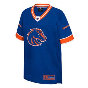 Image of BOISE STATE YOUTH FOOTBALL JERSEY CENTERED LOGO -  royal