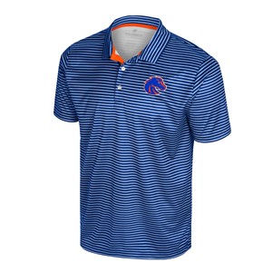 Boise State Polo - Striped Left Chest Logo Royal Blue by Colosseum - main view