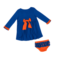 Image of BOISE STATE INFANT DRESS LS RUFFLE BLOOMER HEART LOGO -  1