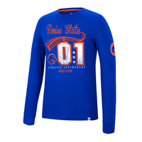 Image of BOISE STATE LS TEE VINTAGE LOGO-JERSEY STYLE -  royal