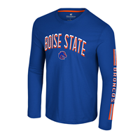 Image of BOISE STATE LS TEE ARCH OVER LOGO WORDMARK DOWN SLEEVE -  royal