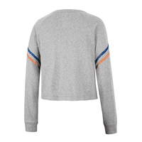 Image of BOISE STATE WOMEN LS TEE CROP SCRIPT WORDMARK STRIPE SLVS -  1