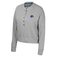Boise State Sweater- Ribbed Cuffs Button Down Left Chest Logo