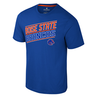 Boise State Tee Slant Broncos Over Logo Vertical Bronco Back