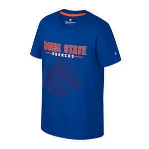 Boise State Youth T-Shirt - Big Logo Under Wordmark by Colosseum - main view