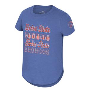 Boise State Youth Girls Tee Stacked Wordmark And Broncos