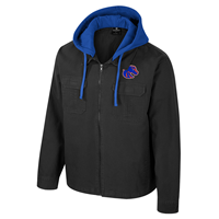 Boise State Jacket Canvas Charcoal Grey/Royal Hood Left Chest Logo