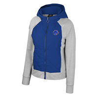 Boise State Women  Full Zip Contrast Sleeves And Lft Chst Bronco Logo