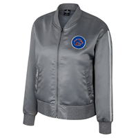 Image of Boise State Women Jacket Glitter Bomber  Back Broncos
