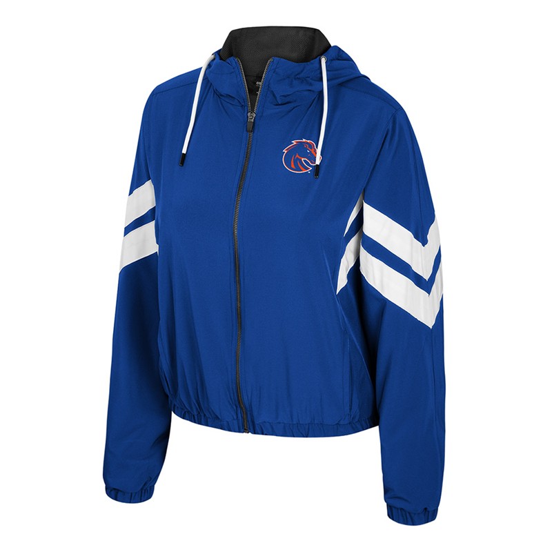 17- Boise State Women’s Jacket - Wordmark Back, Chevron Sleeve Stripes, Athletic Logo Left Chest by Colosseum (SKU 13433086496) 17- Boise State Women’s Jacket - Wordmark Back, Chevron Sleeve Stripes, Athletic Logo Left Chest by Colosseum - main view