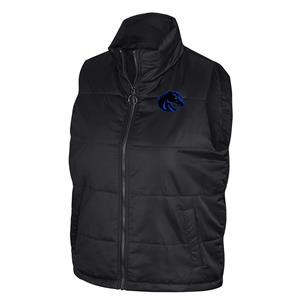 Image of Boise State Black Women’s Puffer Vest - Left Chest Bronco Head by Colosseum