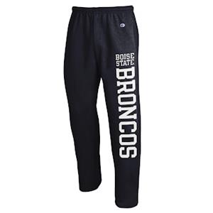 Boise State Sweatpants - Open-Bottom, Vertical “Broncos” Wordmark Down Leg by Champion