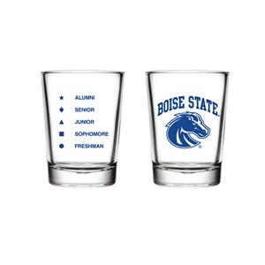 Boise State Juice Glass - Arch Over Logo Freshman to Alumni by RFSJ - main view