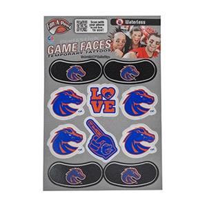 Boise State Face Combo Pack 4 Eye Strip Foam Hand Love Logos