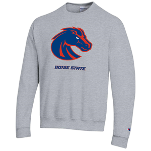 Image of BOISE STATE CREW BRONCO OVER WORDMARK -  gray