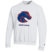 Image of BOISE STATE CREW BRONCO OVER WORDMARK -  white