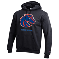 Image of BOISE STATE HOOD BRONCO OVER WORDMARK -  black