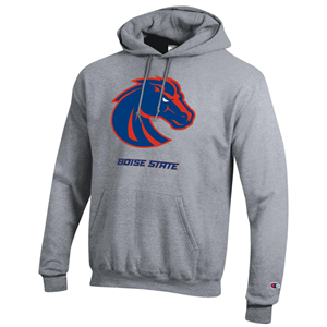 Image of BOISE STATE HOOD BRONCO OVER WORDMARK -  gray
