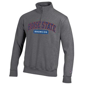 Image of BOISE STATE 1/4 ZIP FLEECE ARCH -  granite