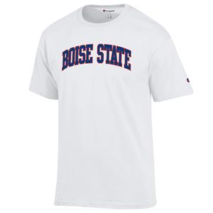 Image of BOISE STATE TEE ARCHED WORDMARK CHAMPION -  white