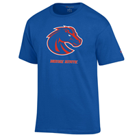 Image of BOISE STATE TEE BRONCO OVER WORDMARK CHAMPION -  royal