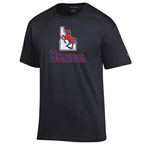 Image of BOISE STATE TEE IDAHO STATE BRONCO LOGO -  black