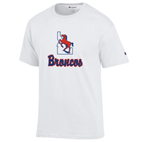 Image of BOISE STATE TEE IDAHO STATE BRONCO LOGO -  white